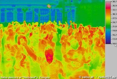 Salsa-Tänzer: Thermographieaufnahme (Wärmebild) 